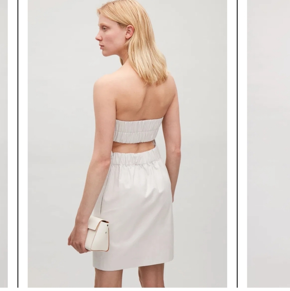 COS Open Back Strapless Dress - Size 6